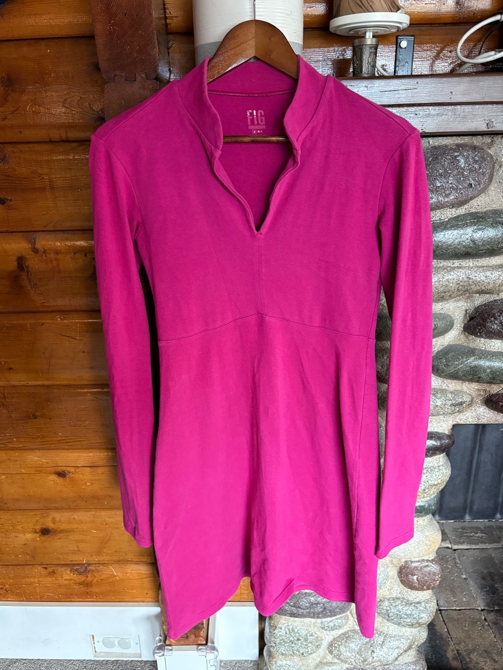 FIG Voyage Pink Long Sleeve Travel Dress Made in Canada Size M